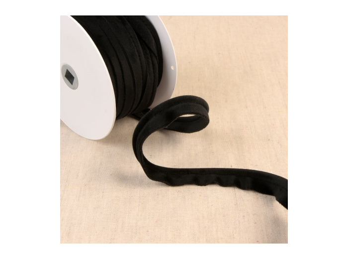 6074 SIMPLE PASSEPOIL VELOURS NOIR 6074C14 11mm ML (15m)