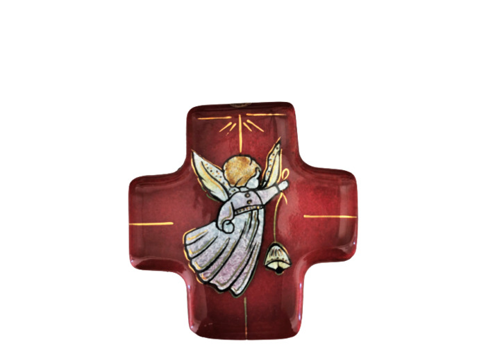 Angelot G rouge 7,7X8cm - EMAUX DU LIBAN
