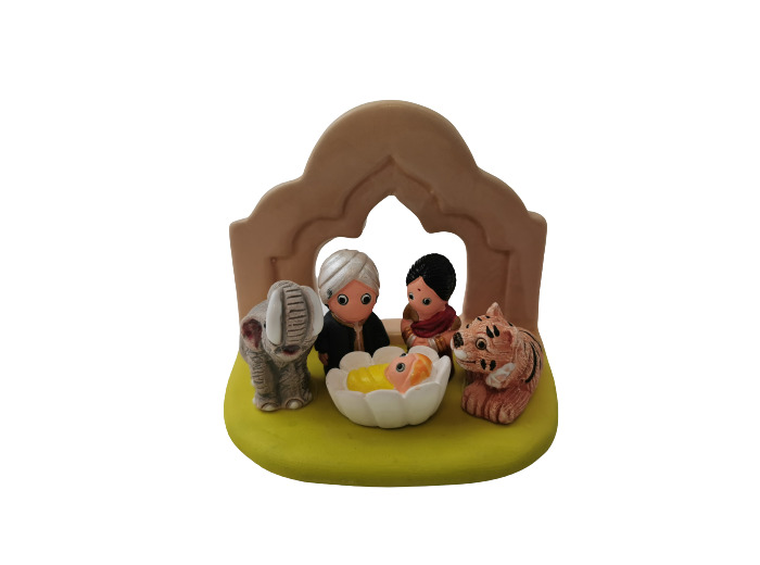 CRECHE en céramique BLOC 8x7cm- INDE