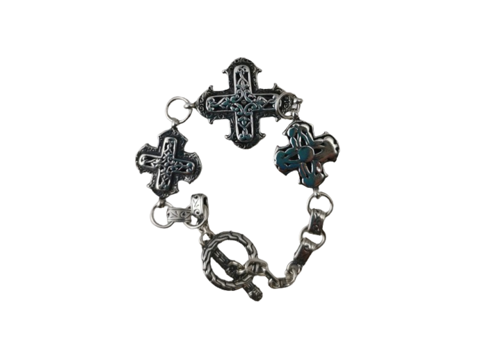 Bracelet en Argent 925 - 3 CROIX BIZANTYNES