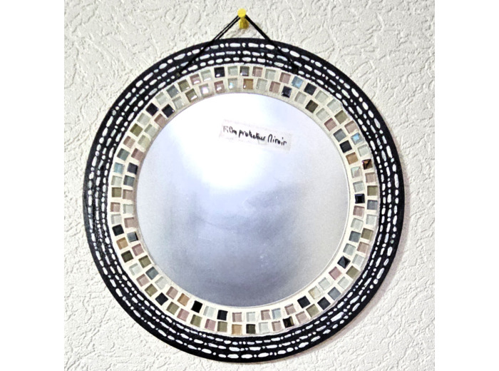 MON BEAU MIROIR – Bois, mosaïque & peinture (Ø 30 cm)