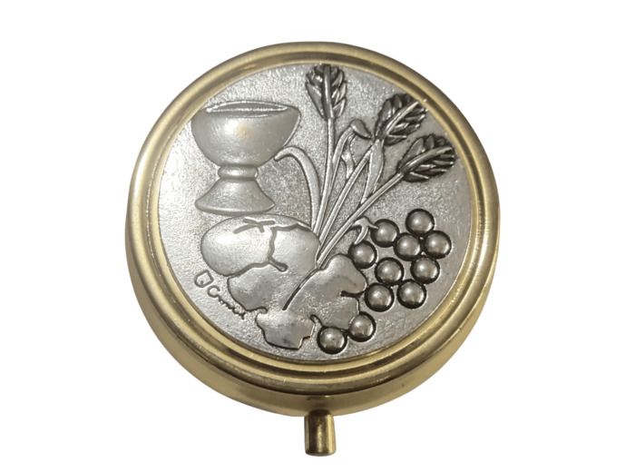 Custode dorée Diam. 5cm couvercle argenté BLÉ ET VIGNE