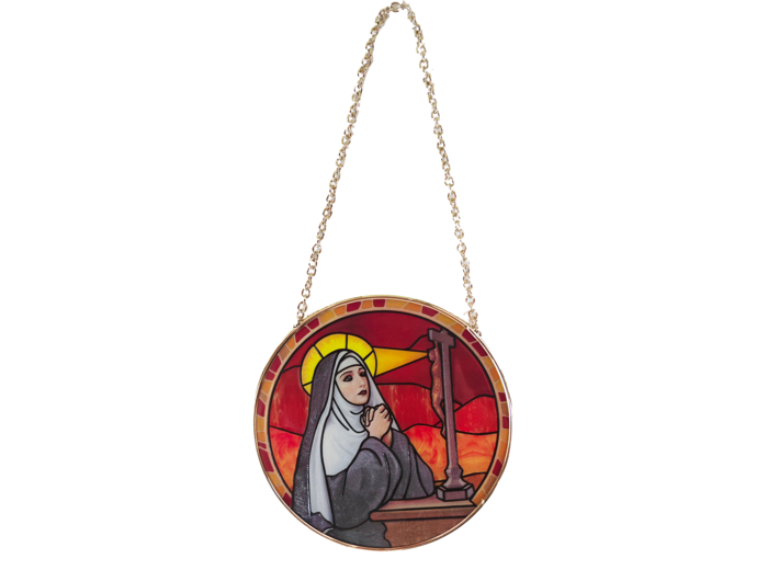 Vitrail Mural en verre D114mm, avec ventouse - STE RITA