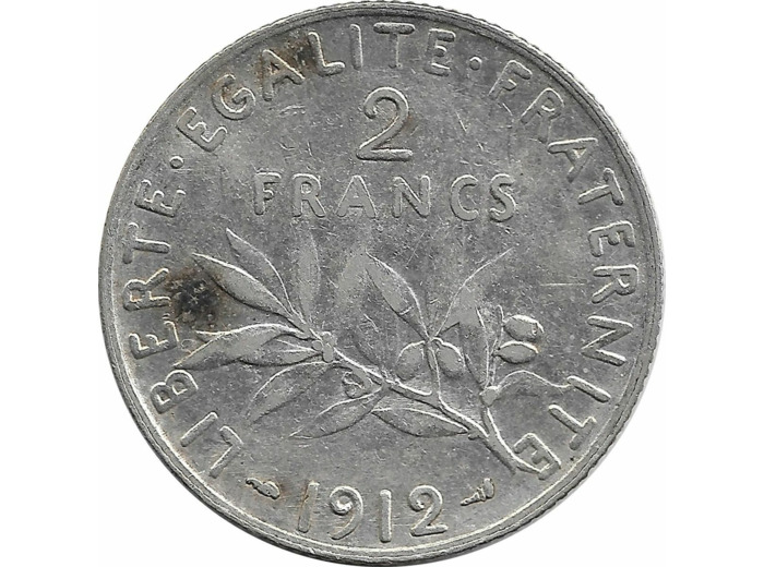 FRANCE 2 FRANCS SEMEUSE 1912 TTB-
