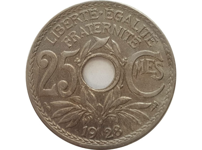 FRANCE 25 CENTIMES LINDAUER 1928 TTB (G380)