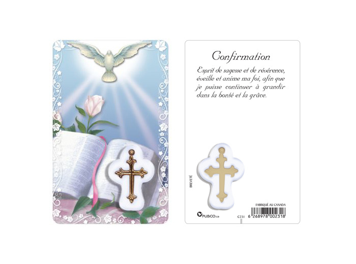 Carte-prière avec insertion CONFIRMATION