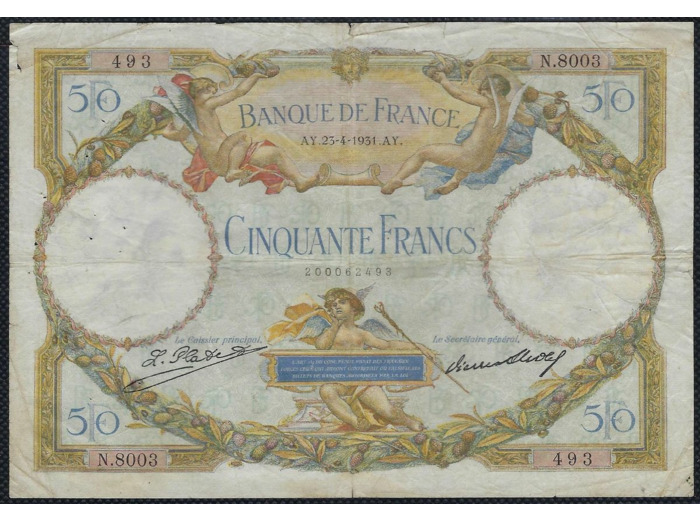 FRANCE 50 FRANCS L.O. MERSON 23-4-1931 N.8003 TB+
