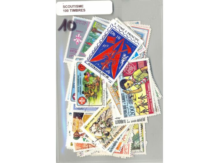 100 TIMBRES SCOUTISME DIFFERENTS NEUF ET OBLITERES *10