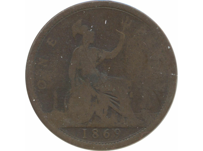 GRANDE BRETAGNE 1 PENNY VICTORIA 1869 B+