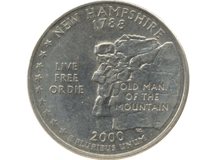 AMERIQUE ( U.S.A ) QUARTER DOLLAR (1/4 DOLLAR) 2000 D NEW HAMPSHIRE TTB+