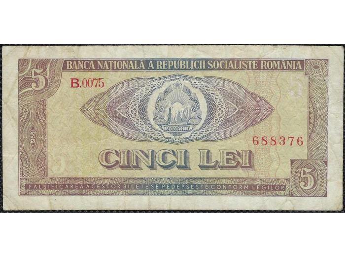 ROUMANIE 5 LEI 1966 SERIE B.0075 TB+ (W93a)