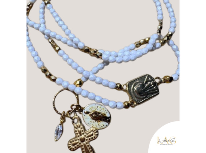 COLLIER CHAPELET BOHO WHITE