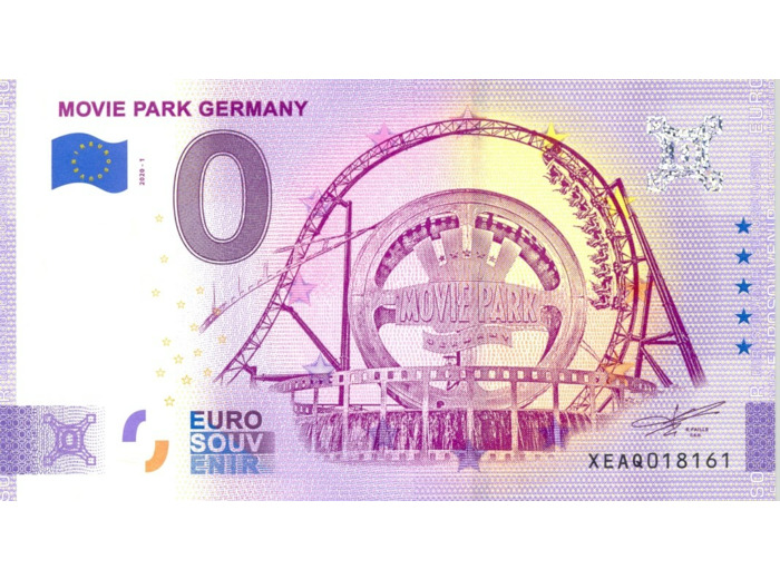 ALLEMAGNE 2020-1 MOVIE PARK VERSION ANNIVERSAIRE BILLET SOUVENIR 0 EURO
