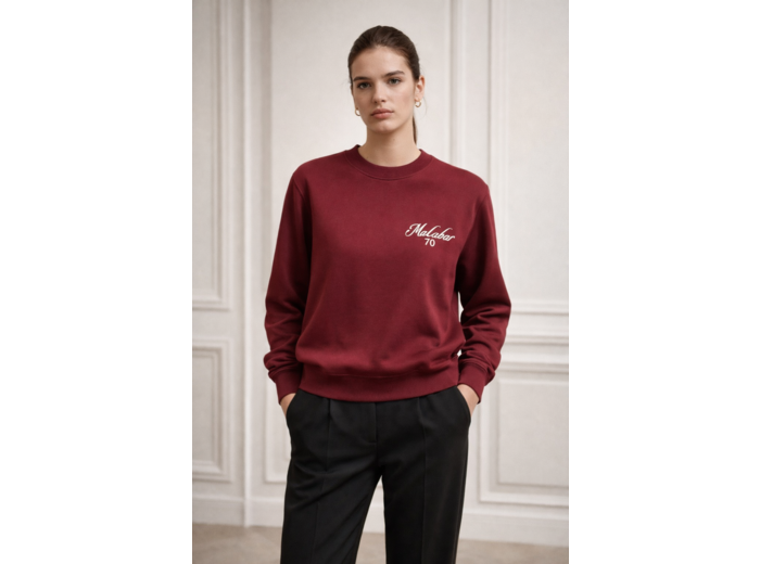Sweat col rond signature Malabar 70 en coton organique – Confort premium