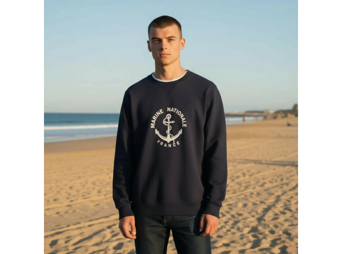 Sweat-shirt Marine Nationale bleu - Qualité coton