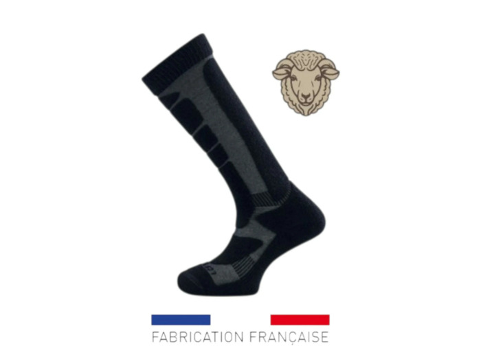 Chaussettes mi-bas Baroudeur : isolation thermique laine mérinos grand froid
