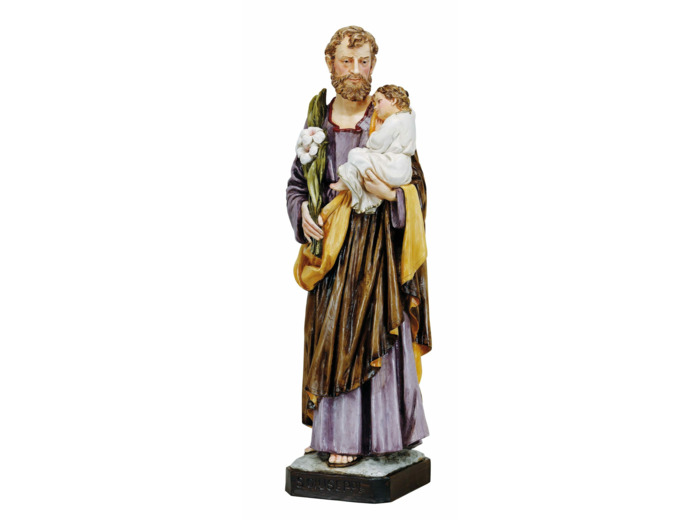 St Joseph 60cm polychrome- résine peinte main