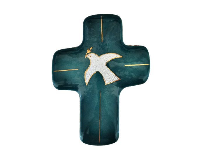 Colombe de la paix Turquoise 11,3X8,3cm - EMAUX DU LIBAN