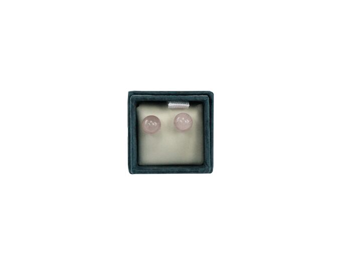 Boucles d'oreilles perles de quartz rose 6 mm
