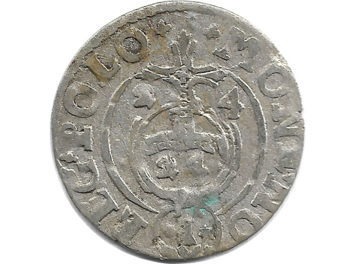 POLOGNE - SIGISMUND III 3 POLKER argent 1624 0gr78 TB+