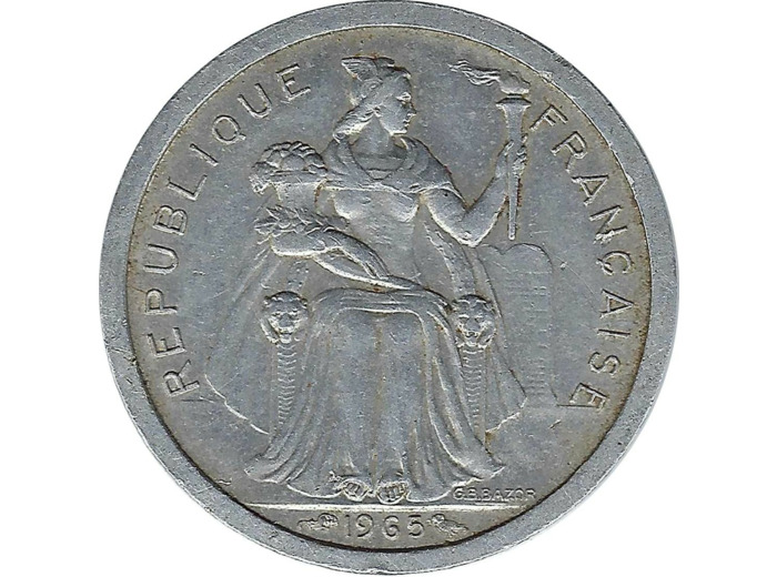 POLYNESIE FRANCAISE 1 FRANC 1965 TTB