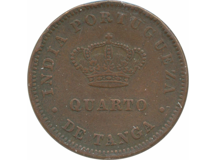 INDE PORTUGAISE 1/4 TANGA (15 REIS) LUIS Ier 1886 TTB
