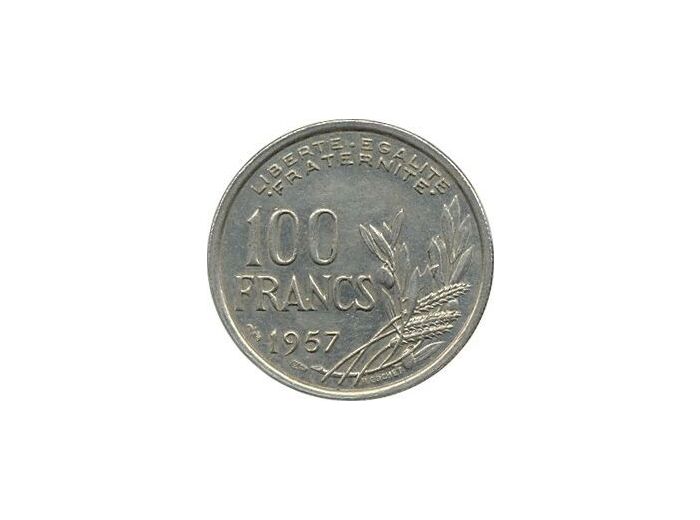 FRANCE 100 FRANCS COCHET 1957 TTB+