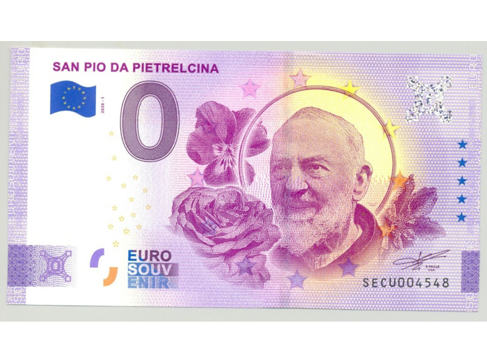 ITALIE 2020-1 SAN PIO DA PIETRECILNA (ANNIVERSAIRE) BILLET SOUVENIR 0 EURO