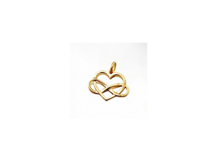 Pendentif en Plaqué Or - COEUR INFINI 18mm