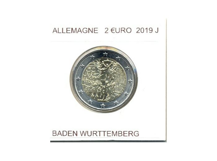 ALLEMAGNE 2019 J 2 EURO COMMEMORATIVE CHUTE DU MUR DE BERLIN SUP