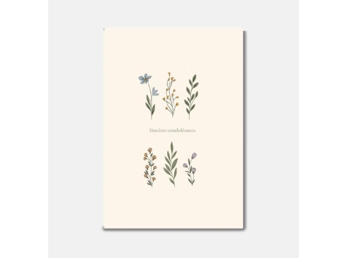 Carte Sincères Condoléances Fleurs - Pascale Editions