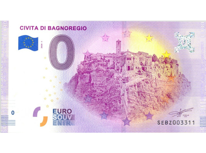 ITALIE 2020-1 CIVITA DI BAGNOREGIO BILLET SOUVENIR 0 EURO NEUF