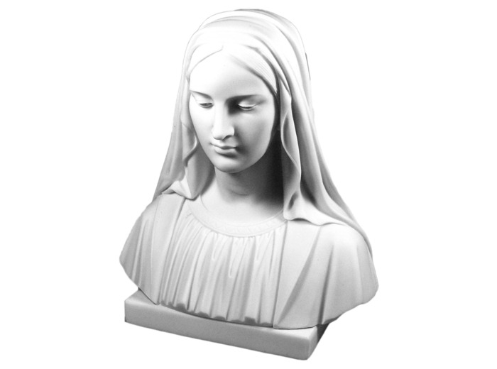Vierge BUSTE - Statue en albâtre 30cm -Blanc