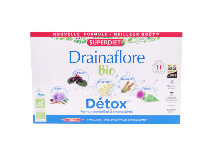 Drainaflore Détox Bio 20 Ampoules de 15ml
