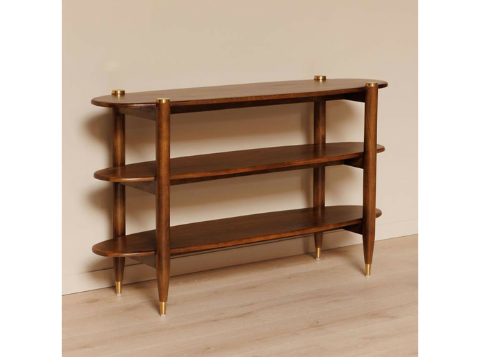 Console Details Elanza Bois de Manguier Laiton 76x130x38cm