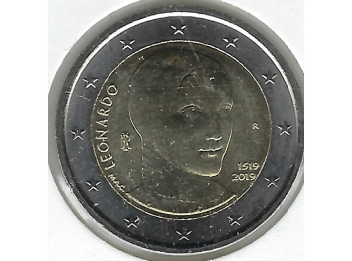 ITALIE 2019 2 EURO COMMEMORATIVE LEONARD DE VINCI 1519-2019 SUP