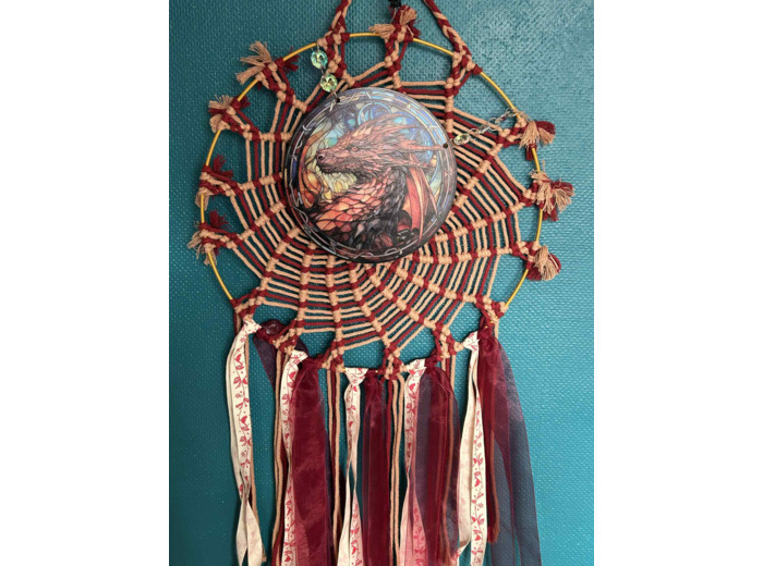 Grand Attrape-Rêve Dragon Fait Main (61x30 cm)