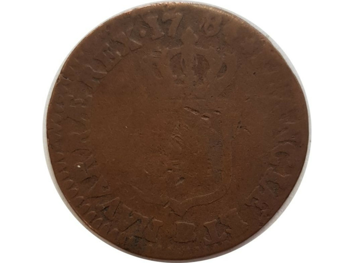 LOUIS XVI (1774-1792) 1/2 SOL ou SOU 1784 BB (Strasbourg) B+