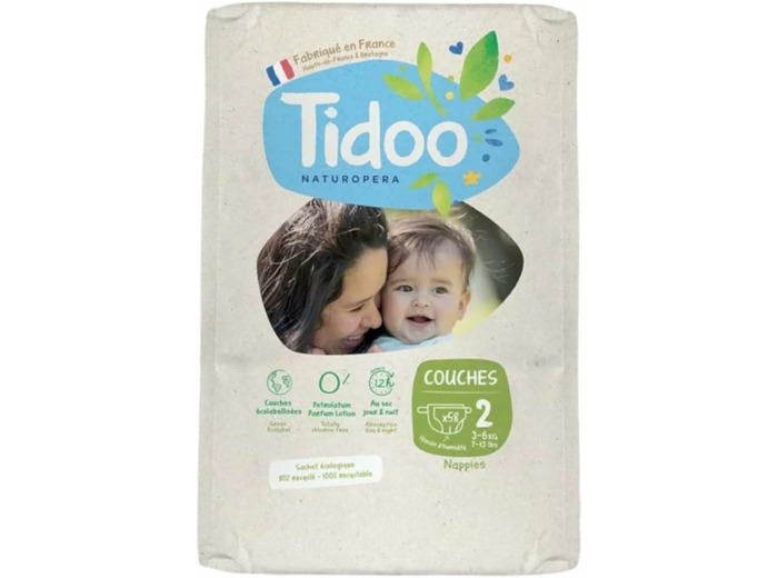 COUCHES BEBE T2 MINI 3-6KG (58) Tidoo