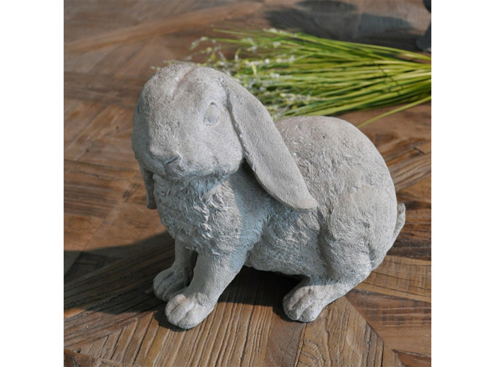 Statuette lapin ciment 24x14x21cm