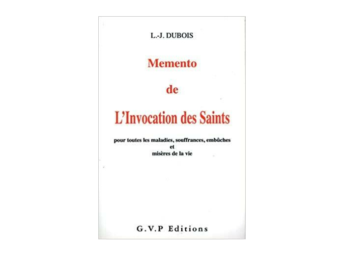 MEMENTO DE L'INVOCATION DES SAINTS
