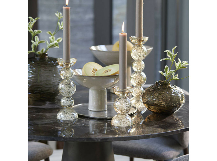 Chandelier en Verre Bullé Itinga Ambre 8x12cm