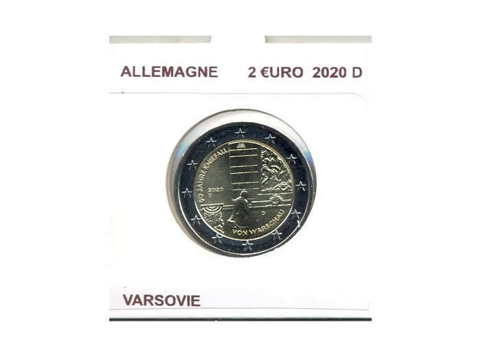 ALLEMAGNE 2020 D  2 EURO COMMEMORATIVE VARSOVIE SUP