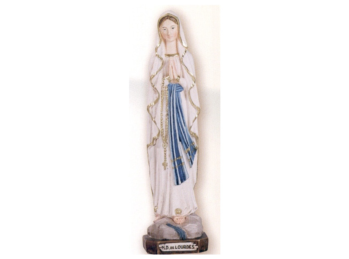 Vierge de Lourdes 25 cm polychrome - résine peinte main