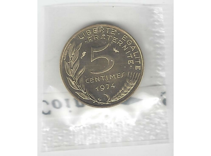 FRANCE 5 CENTIMES LAGRIFFOUL 1974 FDC