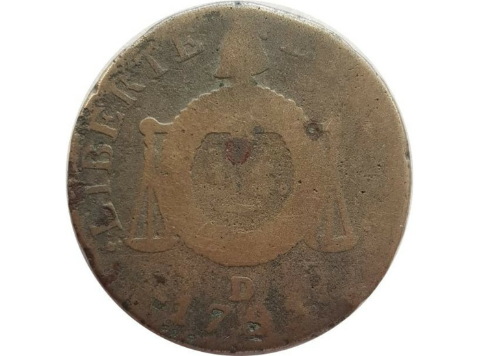 FRANCE 1 SOL AUX BALANCES 1793 D (Lyon) 11gr68 AB