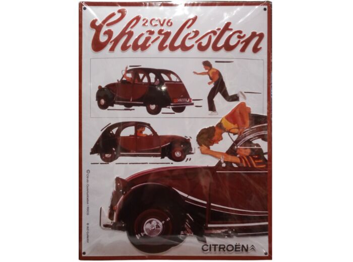 Plaque metal Citroën 2Cv6 Charlestone - 30 x 40 cm - Citroen