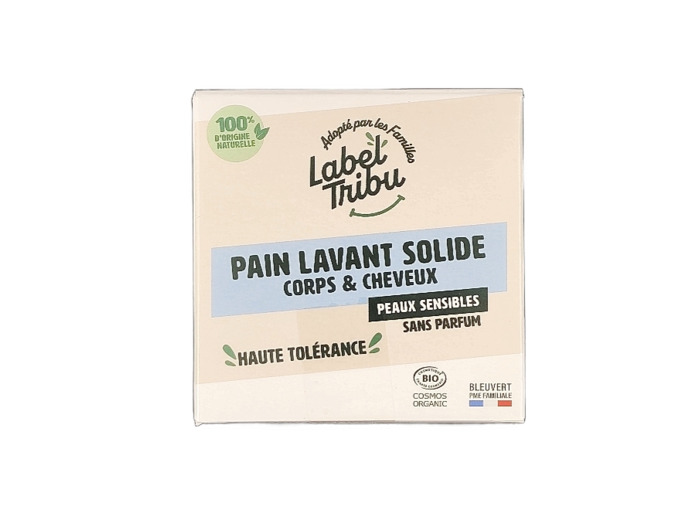 Pain Lavante Solide Corps et Cheveux Sans Parfum 110g
