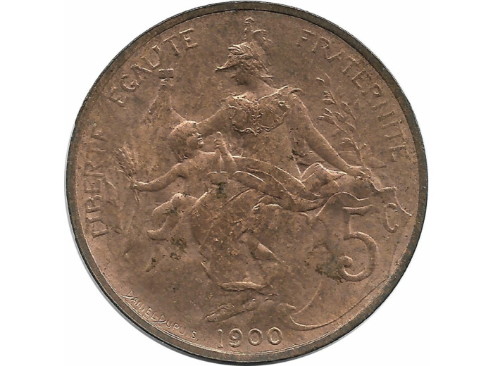 FRANCE 5 CENTIMES DUPUIS 1900 SUP
