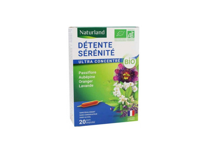 Détente Sérénité Passiflore Aubépine Oranger Lavande Bio 20 ampoules